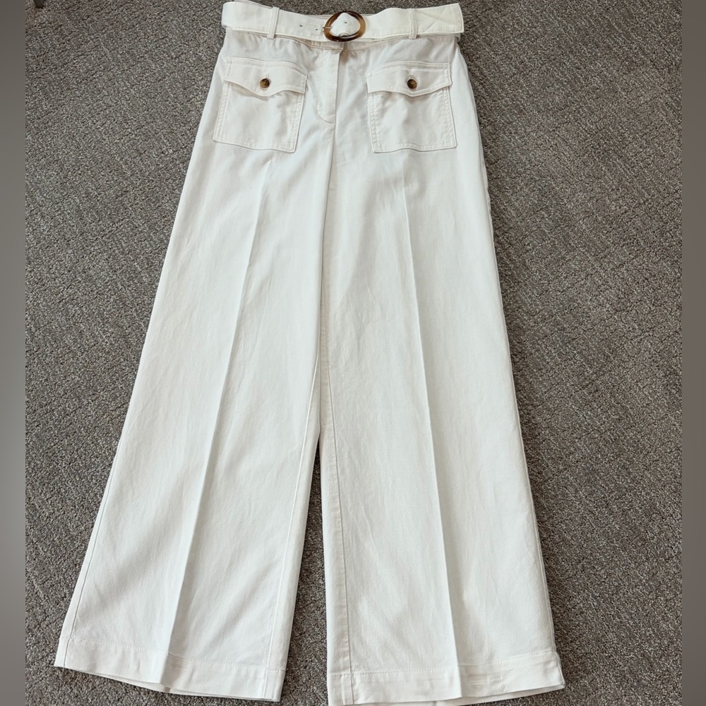 Loft Wide-Leg Off-White Pants Sz 2